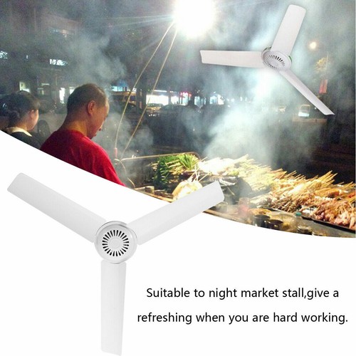 12V 20'' Solar Ceiling Fan Portable 3 Blade w/ 6W Switch Camping Caravan 330 RPM - Picture 5 of 10