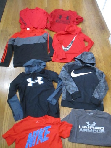 Lot of Boy's 8 Pc Under Armour & Nike Hoodie & 2 Nike T-shirts -Large