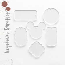 Acrylic Keychain Blanks 3" SAMPLES 1/8" Thick Clear Colors 24 Units Pack
