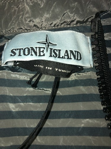 $495 new STONE ISLAND MARINA Striped Shell Hooded Jacket Small gray drawstring - Picture 7 of 7