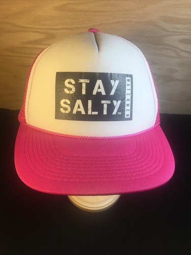 Blank OTTO PINK Thin Rope Trucker Snapback Adult Hat USED STAY SALTY WATERMEN - Foto 1 di 10