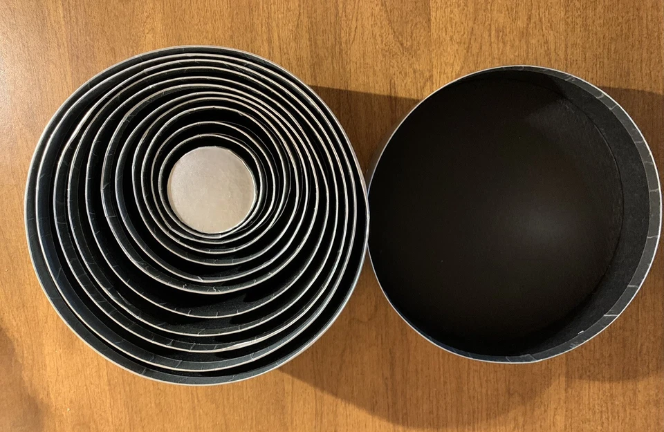 Contenedor/cajas redondas plateadas metálicas plateadas decorativas de 24 piezas IKEA de colección Foto 3 de 4