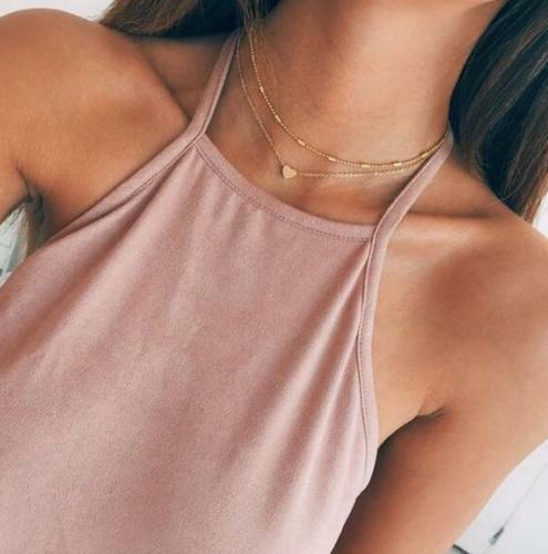 Collar Colgante Corazón - Cadena Gargantilla Plata para Mujer Estilo Cuentas Simple Reino Unido - Imagen 5 de 16