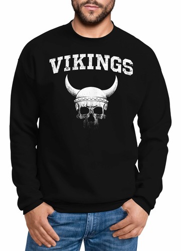 Sweatshirt Herren Wikinger-Helm Skull Totenkopf Rundhals-Pullover Neverless® - Bild 3 von 3
