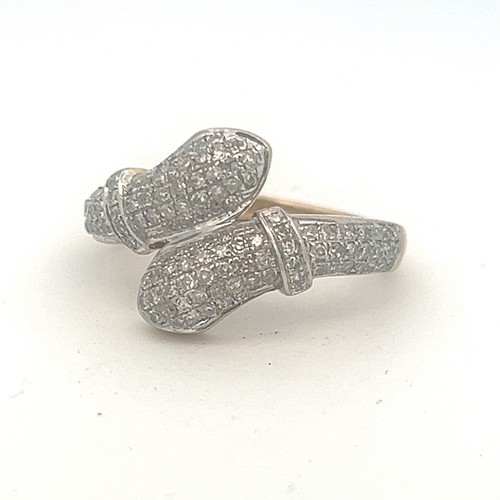Stamped ABS Pave Diamond Snake Ladies Band 4.2 grams 14k Gold - Picture 2 of 9