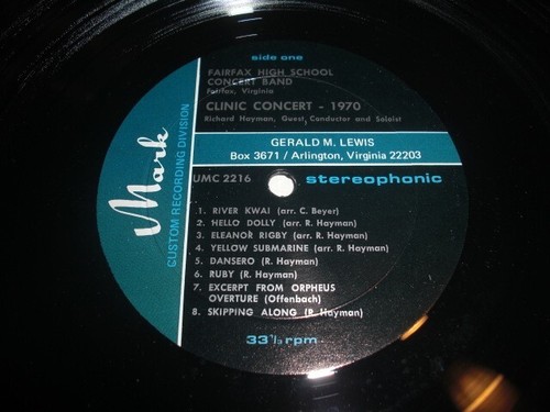 NEAR MINT 1970 Fairfax VA High School Concert/Stage Band Vinyl LP Record UMC2216 - Picture 7 of 8