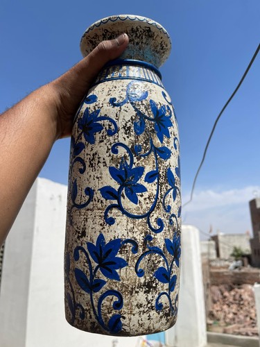 Vintage Looking Wooden Multicolor Flower Design Flower Vase , Pot, Planter 158 - Picture 11 of 17