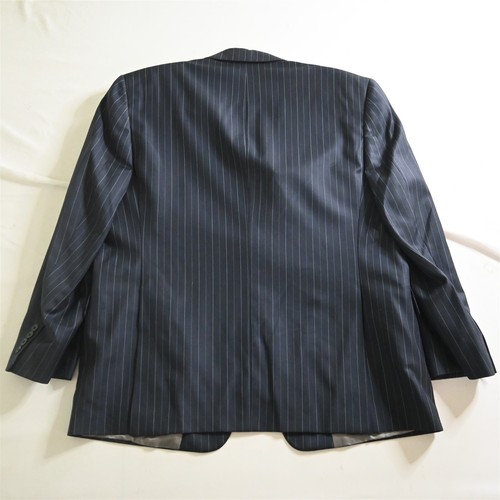 Hart Schaffner Marx 44S 38x28 Navy Blue Pinstriped Wool Mens Jacket Pants Suit - Picture 7 of 12
