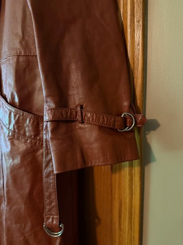 Vintage Damen Echtleder Trenchcoat, Größe 18 - Bild 4 von 9