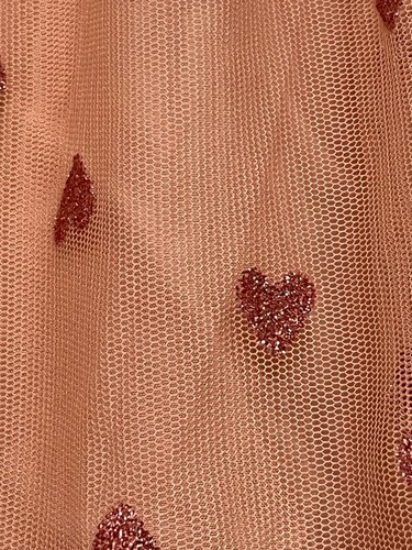 250048 Girls 6X H&M Tulle Mesh Glitter Hearts A Line Party Dress EUC - Picture 3 of 4