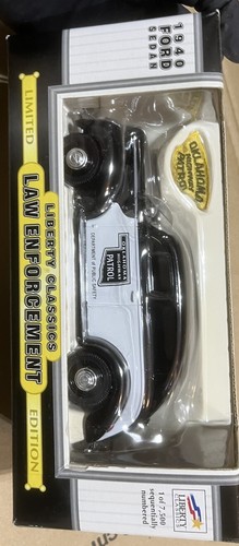 Liberty Classics 1/24 1940 Ford Sedan Oklahoma Highway Patrol Model Car New - Picture 9 of 9