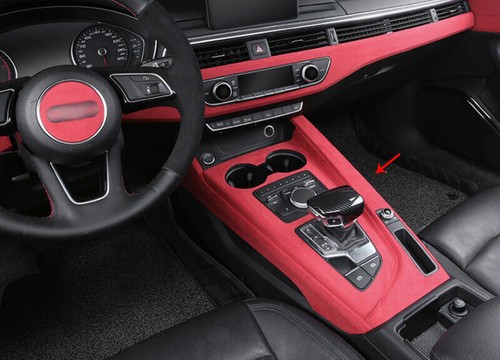 Fit For Audi A4 A5 2017-2019 Red Suede Car Center Control Shift Panel Decor Trim - Picture 5 of 8