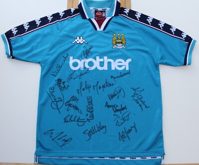 1997-98 Manchester City Home Shirt Squad Signed inc
