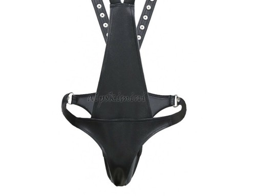 Men's Leather Body Suit Harness Gay Night Fancy Costume Belt Underwear Clubwear - Bild 3 von 5