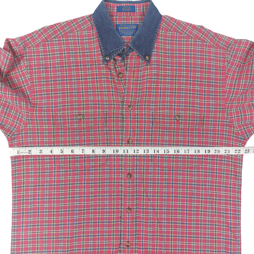 Pendleton Shirt Mens Sz M Denim Western Yoke Pockets Rodeo Cotton Rockabilly - Picture 4 of 9
