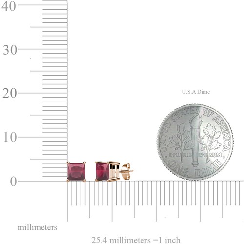 Rhodolite Garnet 4mm Solitaire Stud Earrings 0.60 ctw in 14K Gold JP:64182 - Picture 9 of 10