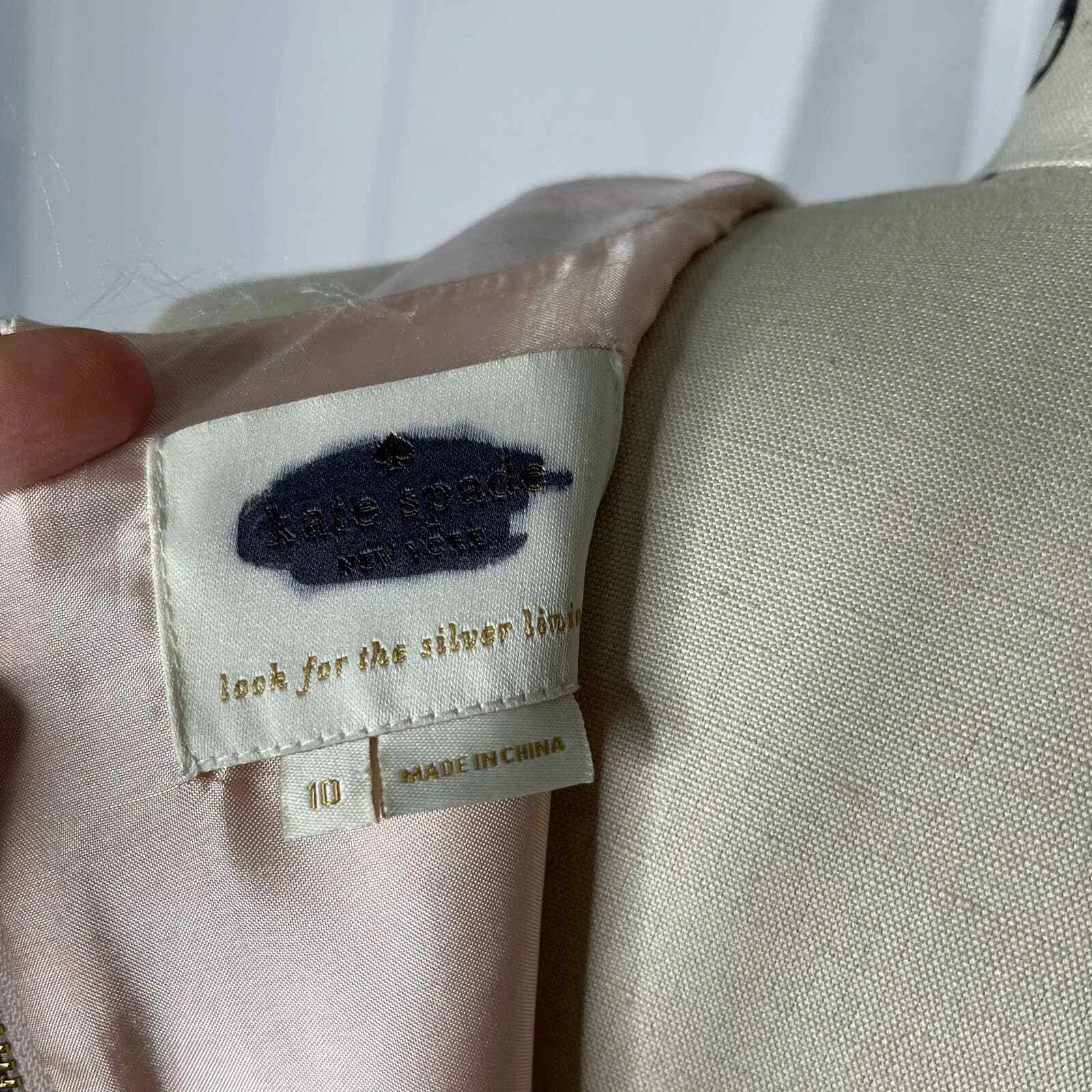 Abito Kate Spade NY rosa occhiello floreale rosa taglia 10