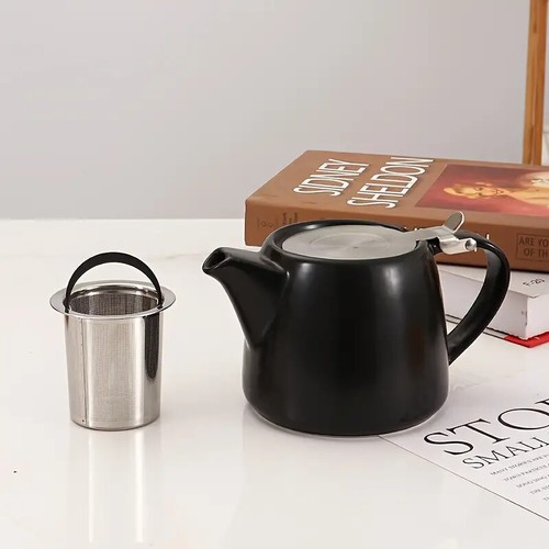 Keramik Gastfreundschaft Stumpf Teekanne 18oz/530ml mit Edelstahl-Ei und Deckel - Bild 23 von 31