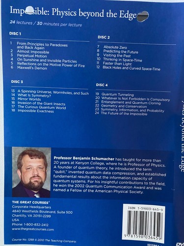 Die großen Kurse - Impossible: Physics Beyond The Edge - 4x DVDs & Kursbuch - Bild 4 von 7