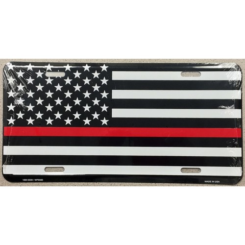 Amerikanische US Flagge Red Line Firefighters Lives Matter Metall Nummernschild Auto Car - Bild 2 von 2