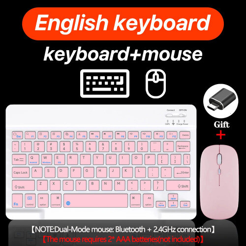 Rechargeable Bluetooth-compatible Keyboard Ultra-Slim Wireless Mouse Keyboard - Foto 13 di 15