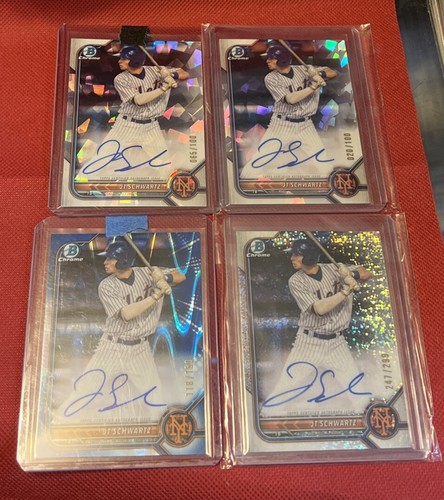 2022 Bowman Chrome #CPA-JS JT Schwartz Refractor Auto Lot X4 Atomic Speckle Mets - Bild 1 von 6
