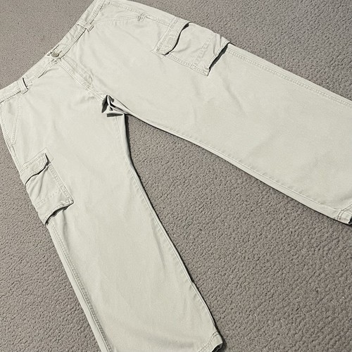 Wranglerhose Herren 36*x32 beige Twill Cargo khakifarbene Hose