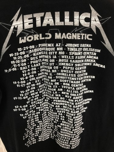 VTG Metallica Sz M Black Short Sleeve Graphic Print Concert T-Shirt 2008 2009 AA - Picture 5 of 7