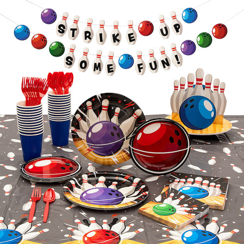 Fun Express Bowling Party Kit di Stoviglie Monouso 189 Pezzi - Foto 1 di 3