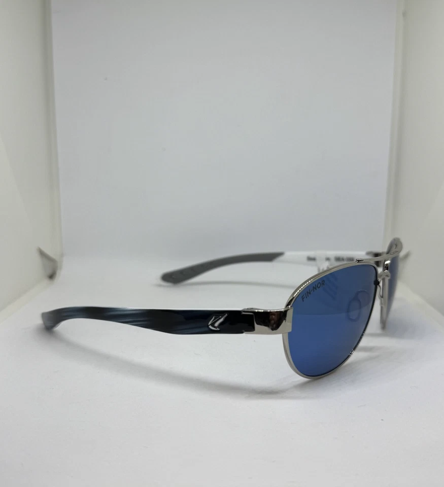 Gafas de sol Fin Nor Sea Shore plateadas/negras/azul cielo azul espejo-gris lentes de polietileno Foto 3 de 4