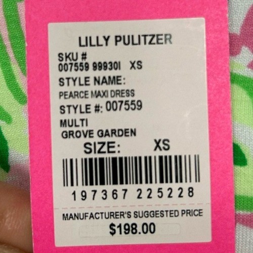 Maxi Vestido Lilly Pulitzer Pearce Para Mujer Talla XS Grove Garden Colorido Floral - Imagen 7 de 8
