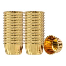 3 oz Round Rose Gold Paper Small Baking Cup - Pleated - 200 Count