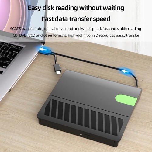 USB 3.0 Type-C Slim Externe DVD RW CD Graveur Lecteur Graveur Lecteur Lecte5679 - Afbeelding 8 van 8