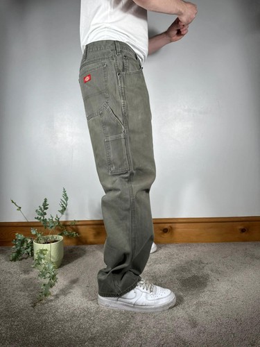Pantalones de mezclilla de carpintero de trabajo Dickies vintage para hombre - talla W36 x L30 - Imagen 8 de 20