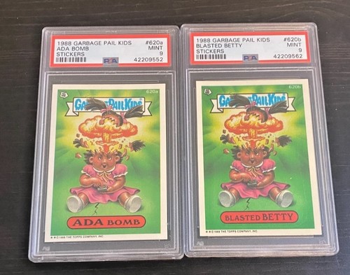 2 GPK PSA 9 Ada Bomb OS 15! Garbage Pail Kid 1988 serie original 620a 620b Adam
