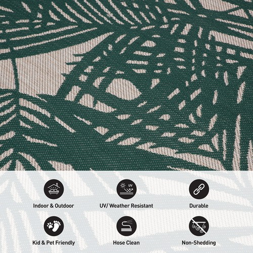 Rugshop Outdoor Rugs and Runners Palm Leaf Textured Indoor Outdoor Rug 2 x 7 Rug - Picture 6 of 11