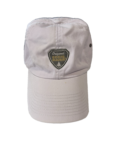 Eddie Bauer Baseball Cap Hat 100% Cotton Size Adjustable Beige 6 Panel Eyelets - Picture 2 of 7