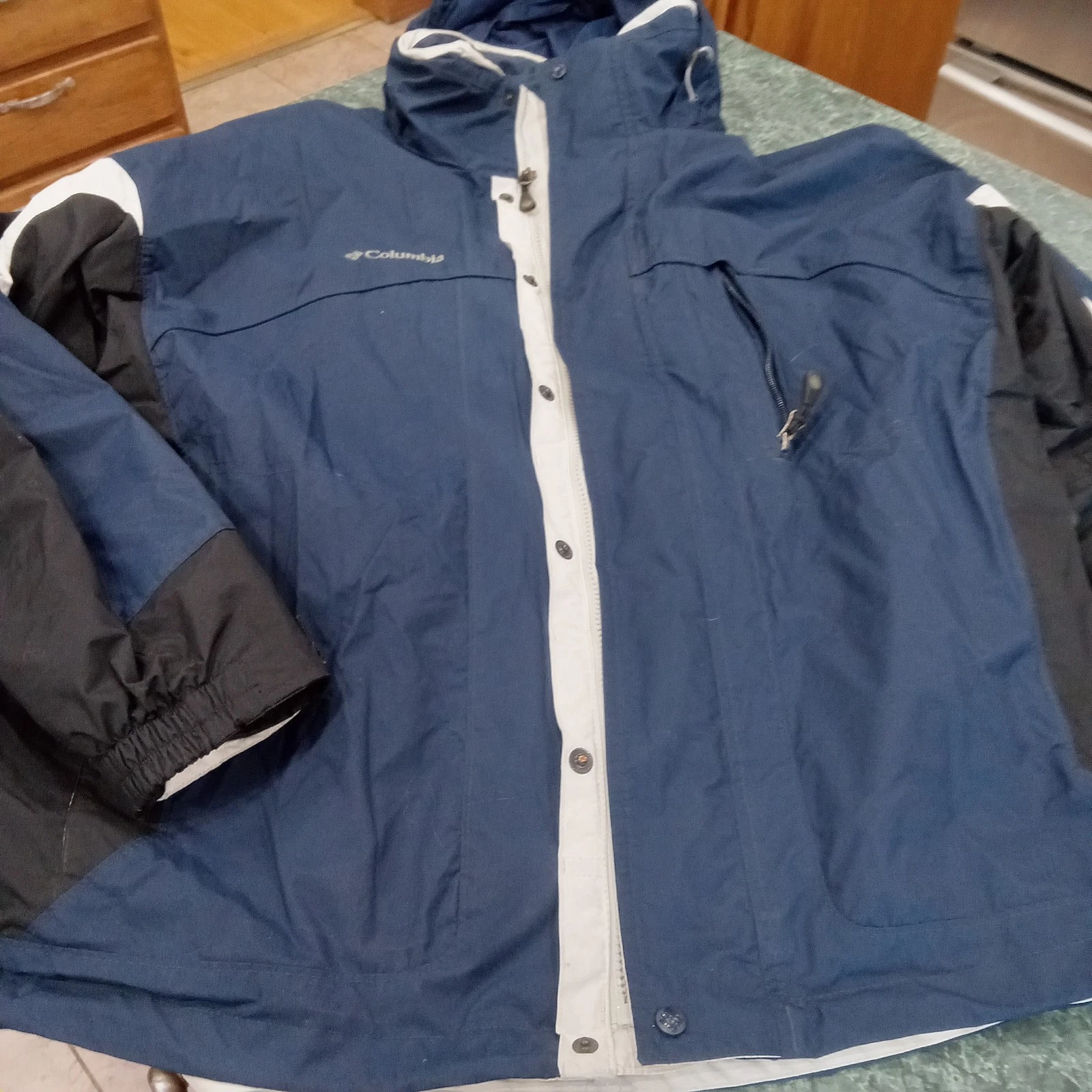 Columbia Mens Sportswear Coat/Jacket Weather Resistant Large Hooded Outdoor Blue