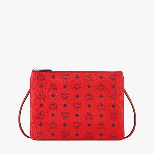 MCM Red Monogram Clutch crossbody bag NWTe
