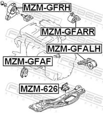 Motorkissen vorne rechts Hydrolager MZM-GFRH FEBEST für MAZDA 626 V Hatchback