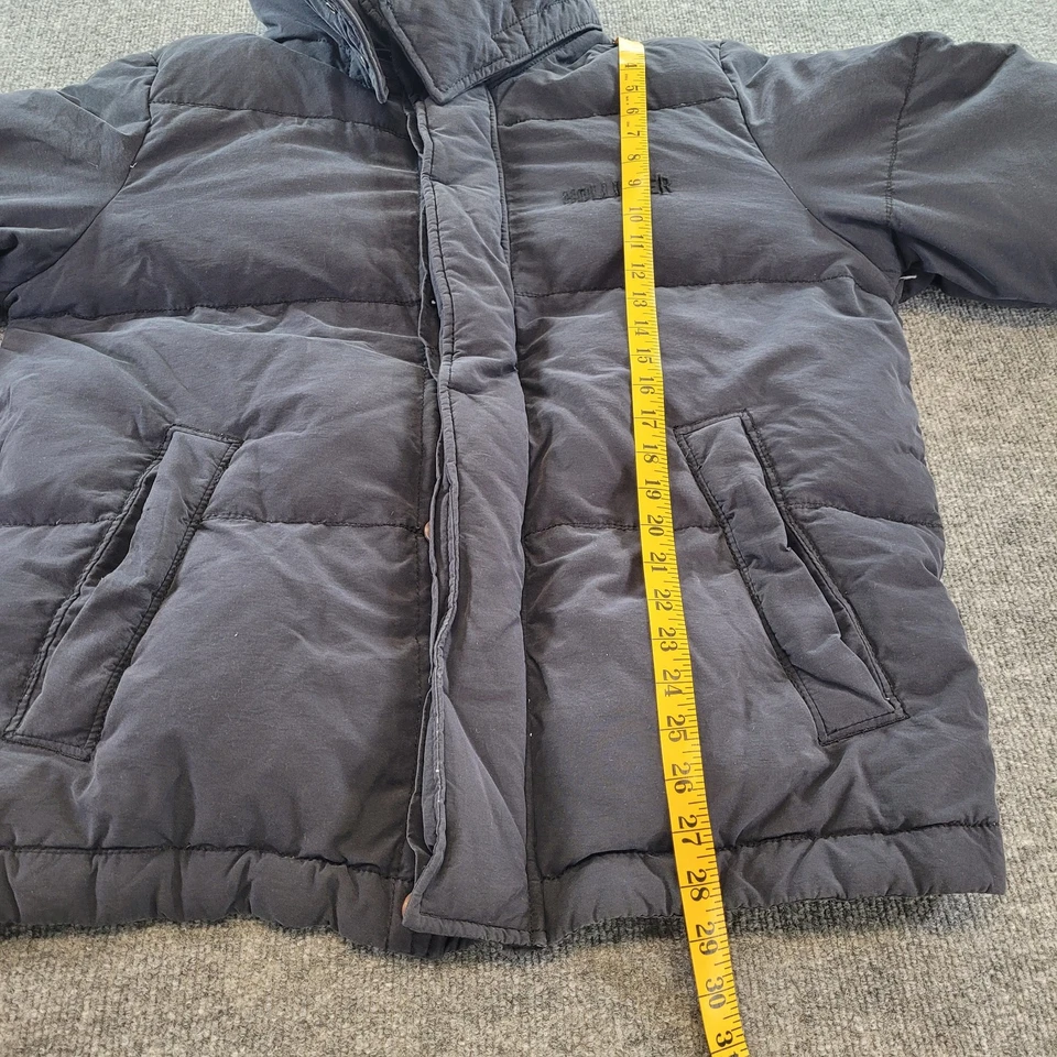 Vintage Hollister Men’s Puffer Jacket Navy Blue Size Large Zip Up Winter Coat - Image 4 of 4