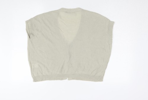 Cárdigan para mujer Sandwich beige con cuello en V, talla S - Imagen 2 de 12