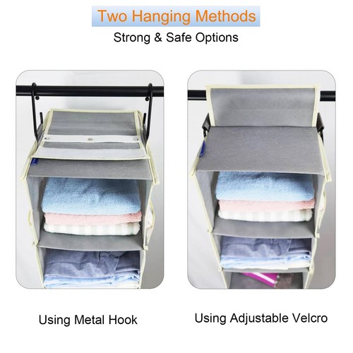 Large-Sized Hanging Shoe Organizer 8-Shelf, Hanging Closet Organizer with 8 S... - Picture 3 of 6