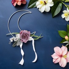 20pcs Moon Dream Catcher Iron Hoop Frames 100mm Moon Shaped Craft Macrame Rings