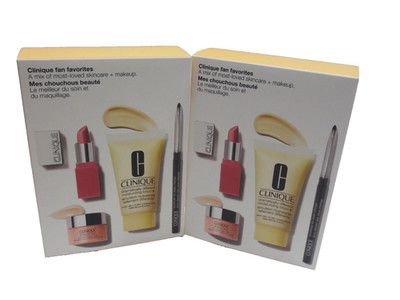 CLINIQUE FAN FAVORITES A MIX OF MOST LOVED SKINCARE + MAKEUP SET BOXED (2PC)