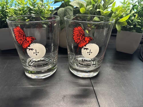 Juego de 2 vasos de colección Spalding Hole-In-One Club cóctel whisky rocas excelente+ - Imagen 3 de 5