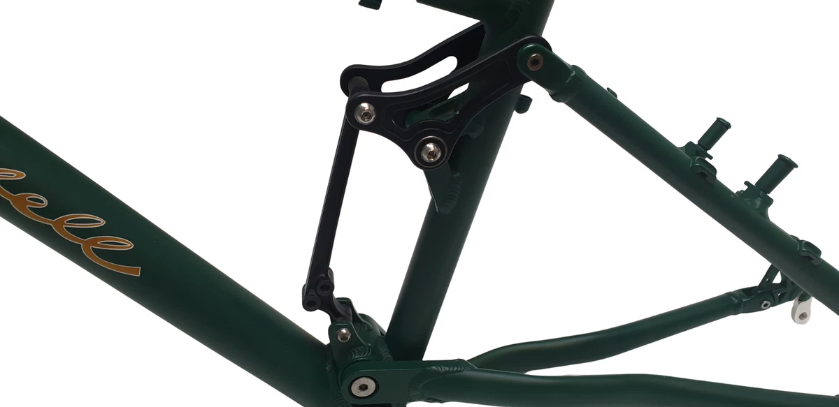 26" Fahrradrahmen "Horex Rebell", alu, gefedert, dunkelgrün, Unterlackdekor,