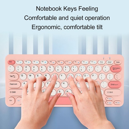 Wireless Keyboard Mouse Set Stylish Slim Round Keycaps Mute Ergonomic 2.4G - Picture 10 of 24