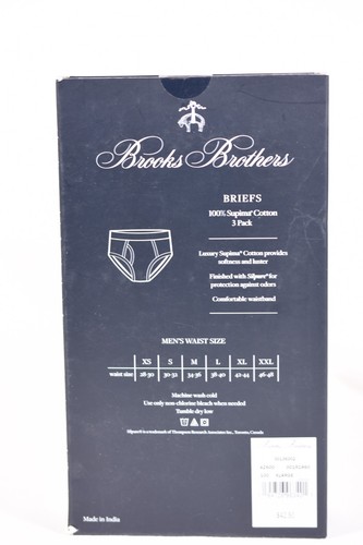 NIB Brooks Brothers Men’s White 100% Supima Cotton Briefs 3 pack XL - Picture 2 of 4