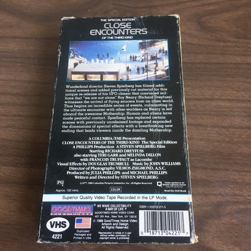 Close Encounters of the Third Kind - VHS Tape - 1988 - Picture 2 of 2